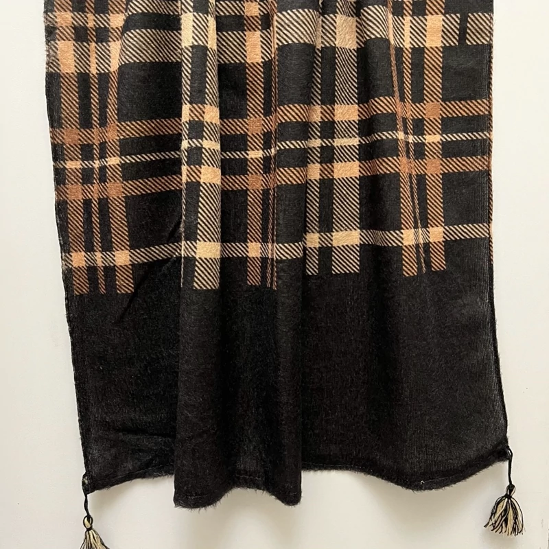 شال مخمل پاییزه طرح باربری