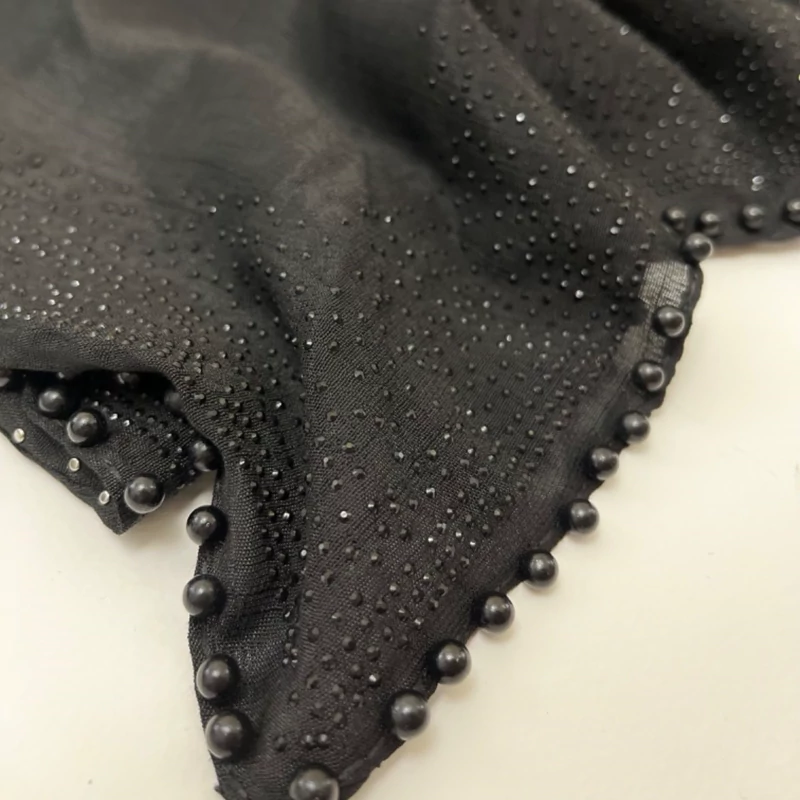 روسری وال اسلپ درجه یک نگین دار لبه مرواریدی