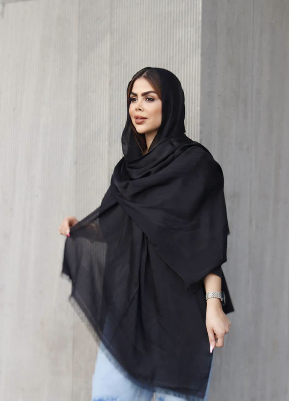 شال نخی بامبو ( بهاره ) ریشه سوزنی ( مشکی)