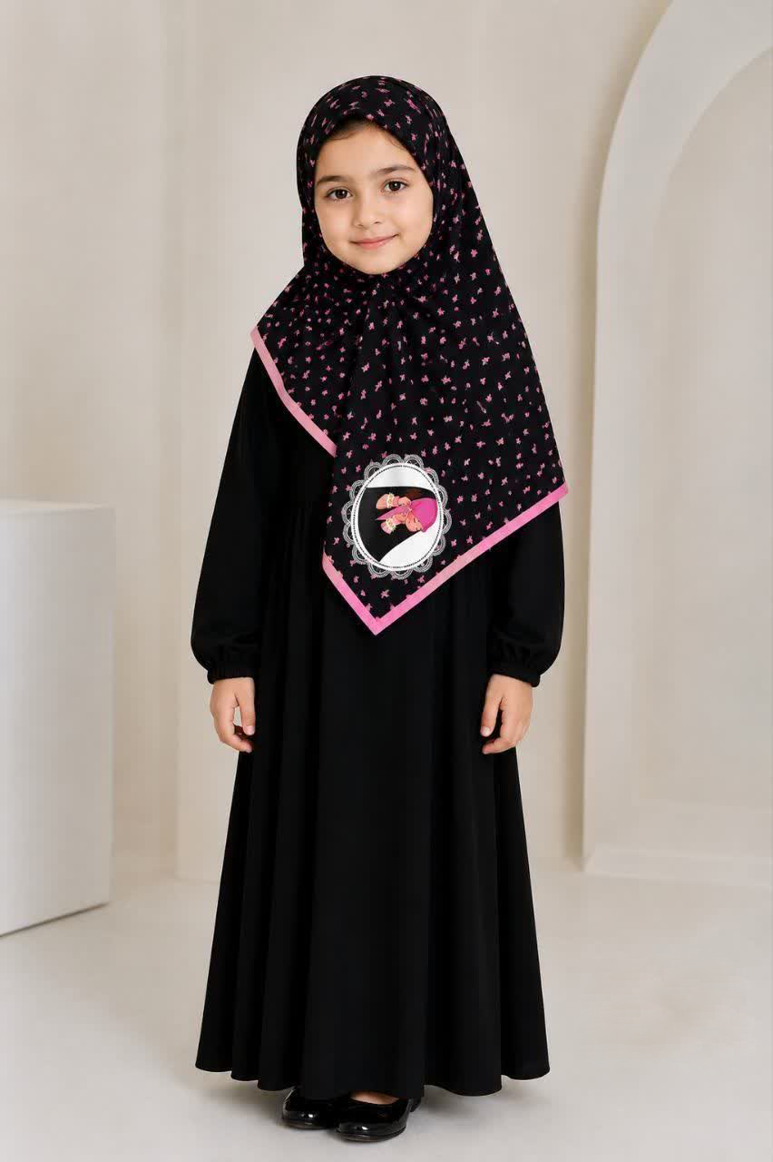 روسری دخترانه راحیل ( زمینه مشکی 3)